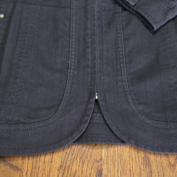 Liz&Me Women's Plus16 Dark Brown Denim Utility Zipper Barn Style Pocket Jacket - Picture 13 of 16